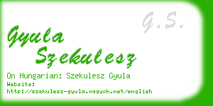 gyula szekulesz business card